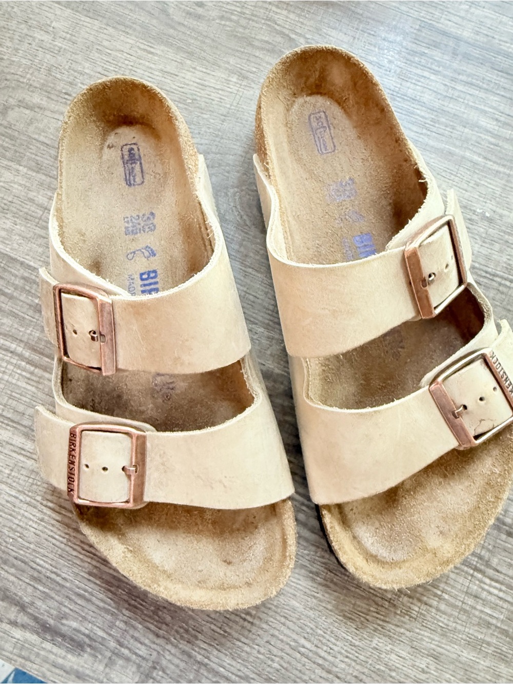Birkenstock Arizona Soft Footbed Light Rose Nubuck Leather Sandals 38